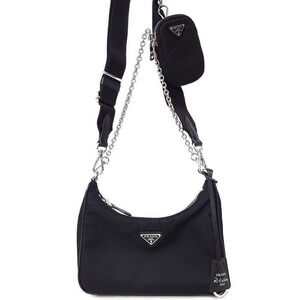 Prada ReEdition 2005 ReNylon Chain Bag Black